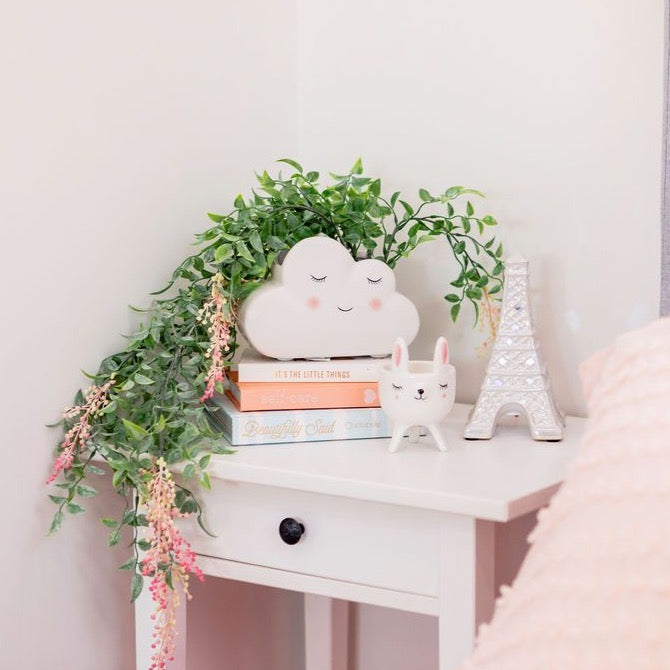 Faux Pink Berry Hanging Bush